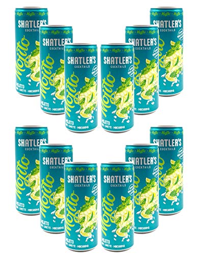 Shatlers Cocktail - 12er Set Shatlers Mojito 0,25L (10,1% Vol) inklusive Pfand EINWEG - Shatlers Cocktail - Ready to Go- [Enthält Sulfite] von Mixcompany.de Bar & Glas