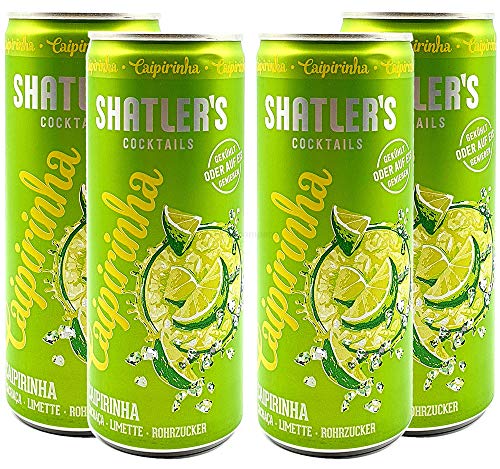 Shatlers Cocktail - 4er Set Shatlers Caipirinha 0,25L (10,1% Vol) inklusive Pfand EINWEG - Shatlers Cocktail - Ready to Go- [Enthält Sulfite] von Mixcompany.de Bar & Glas