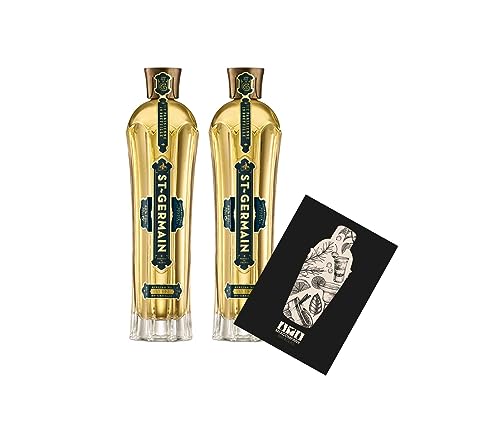 St Germain 2er Set Elderflower Holunderblütenlikör 2x 0,7l (20% VOL)- [Enthält Sulfite] von Mixcompany.de Bar & Glas