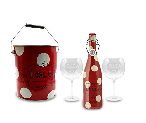 Lolea Set - Kühler mit Henkel + 2 Ballongläser + Lolea Sangria N°1 ROT 0,75L (7% Vol) Rotwein Sangria Cabernet Sauvignon, Tempranillo Trauben- [Enthält Sulfite] von UOOTPC