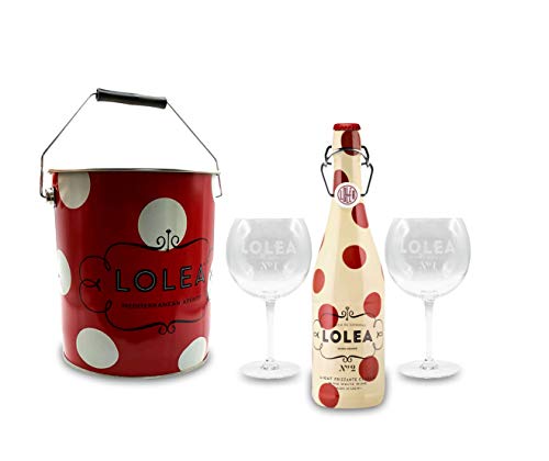 Lolea Set - Kühler mit Henkel + 2 Ballongläser + Lolea Sangria N°2 WEIß 0,75L (7% Vol) Weißwein Sangria Chardonnay, Macabeo Trauben- [Enthält Sulfite] von Mixcompany