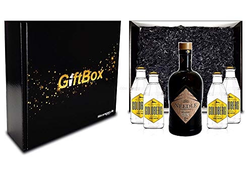 Mixcompany Geschenkset - Needle Blackforest Dry Gin 0,5L (40% Vol) + 4 x Goldberg Tonic Water 0,2l MEHRWEG inkl. Pfand- Needle Blackforest Gin Geschenk Set von UOOTPC