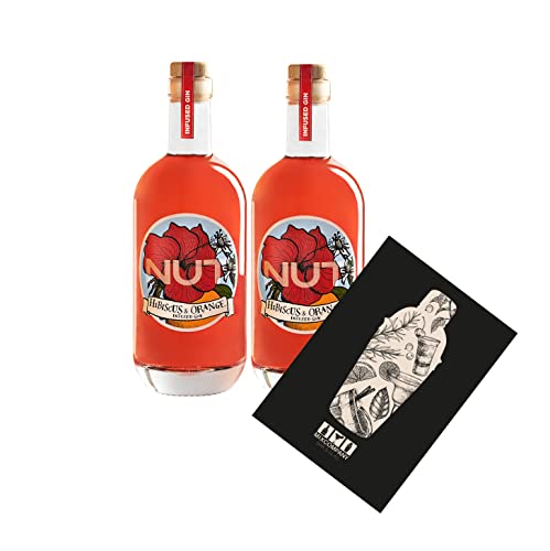 NUT 2er Set Infused Gin Hibiscus Orange 2x 0,7L (40% Vol) Hibiskus Orange Gin NUT Distillery- [Enthält Sulfite] von Mixcompany