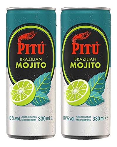 Pitu Brazilian Mojito 2er Set Cocktail 2x 0,33L (10% Vol) ready to drink Alkoholhaltig inklusive Pfand EINWEG- [Enthält Sulfite] von Mixcompany