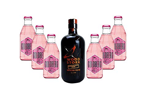 Wood Stork Rum 0,5L (40% Vol) + 6 x Goldberg Indian Hibiscus Tonic Water 0,2l MEHRWEG inkl. Pfand- Wood Stork Rum Set [Enthält Sulfite] von Mixcompany