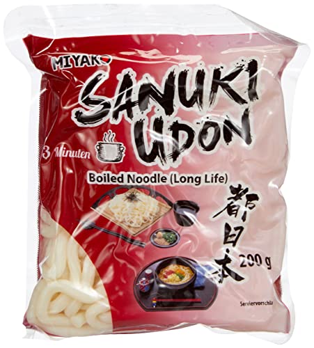 Miyako Sanuki Udon Nudeln, gekocht, 12er Pack (12 x 200 g) von MIYAKO