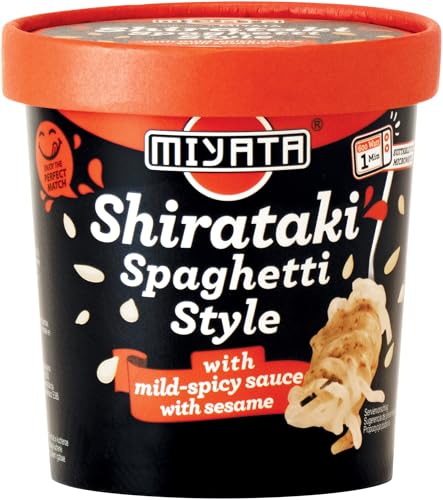 MIYATA Shirataki mit mild-würziger Sauce mit Sesam, Nudeln aus Konjakmehl - 1 x 240 g von Miyata