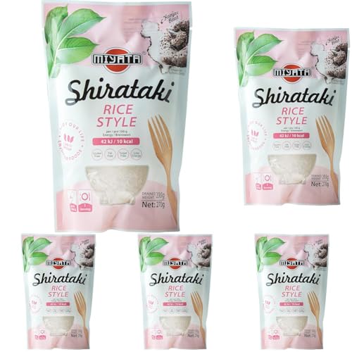 Miyata Shirataki Reis Style, aus Konjakmehl, 5er Pack (1 x 270 g) von Miyata