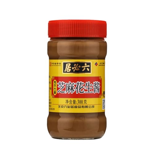 Mkostlich Gemischte Sesam-Erdnuss-Paste, Sesam Sauce, Dip-Sauce für Hot Pot, Kalte Nudeln, Chinesische Dunkel Geröstete Sesam-Paste mit Erdnüssen, 芝麻花生酱 (1er Pack, Sesam-Erdnuss-Paste) von Mkostlich