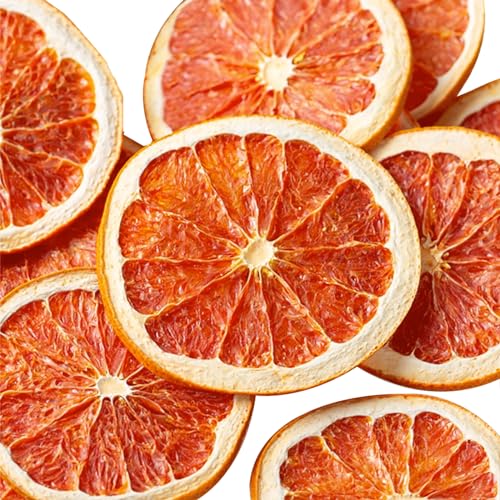 Mkostlich Getrocknete Grapefruitscheiben, Dehydrierte Grapefruit, Vasenfüller, Weihnachtsschmuck, Rote Grapefruitscheiben, Trockenfruchtscheiben für Tee, ohne Zuckerzusatz (100g (1er Pack)) von Mkostlich