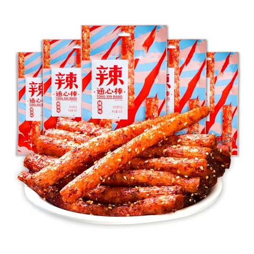 Mkostlich Latiao, Superwürziger Geschmack, 340g(68g x 5Packungen) Würzige Streifen, Chinesische Hot Strips, Würzige Chinesische Snacks für Partys, Büro von Mkostlich