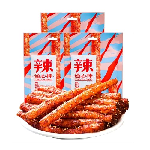 Mkostlich Latiao, Superwürziger Geschmack 3-er Pack, Würzige Chinesische Snacks, Chinese Würzige Streifen, 辣条 von Mkostlich