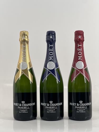 Moët & Chandon x Pharrell Williams Champagner Set, Brut Impérial, Limitierte Edition, 3 Flaschen à 0,75l, 12,5% Vol. von Moët Chandon