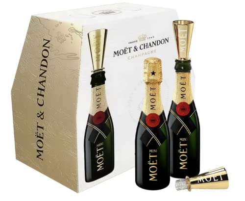 Moët & Chandon Champagne AT HOME PACK 12% Vol. 6x0,2l in Geschenkbox mit Bottle Sippers von Moët & Chandon