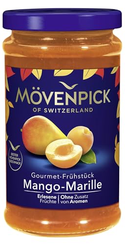 Mövenpick Gourmet-Frühstück Mango-Marille, hochwertiger Premiumaufstrich Fruchtaufstrich, 250 g von Mövenpick