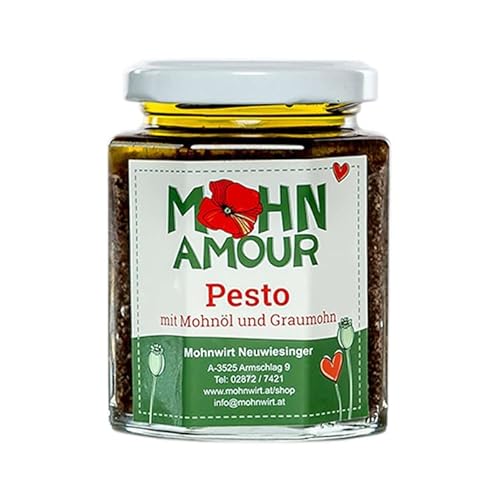 Graumohnöl- Pesto 190ml - Waldviertler Graumohn mit Graumohnöl - Kräutersalz und Petersilie von Mohnwirt Neuwiesinger - DailyDeal von Mohn Amour