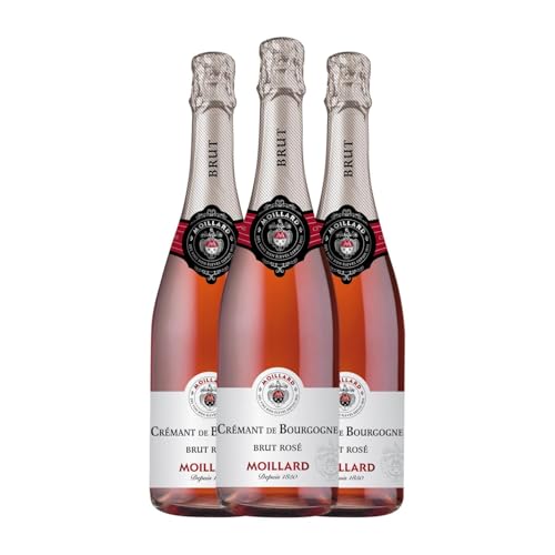 Moillard Grivot Rosé Brut Crémant de Bourgogne Große Reserve 75 cl Rosé Sekt (Karton mit 3 Flaschen von 75 cl) von Moillard Grivot