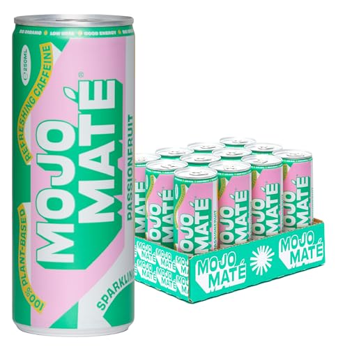 Mojo Mate Passionfruit - Natürliches Energydrink aus Green Yerba Mate, Bio, Kalorienarm & Erfrischend, mit natürliches Koffein und Maracuja Geschmack, 12 x 250ml von Mojo Maté