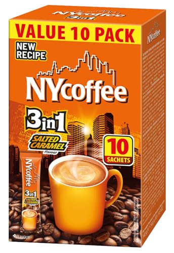 NYcoffe - 3in1 Instant Kaffee Salzkaramell - Cremiger Löslicher Kaffe, Milch & Karamell, Süß-Salziges Karamellaroma, Vollmundig & Aromatisch, Schnell Zubereitet, Perfekt für Zuhause & Unterwegs - 140g von MOKATE