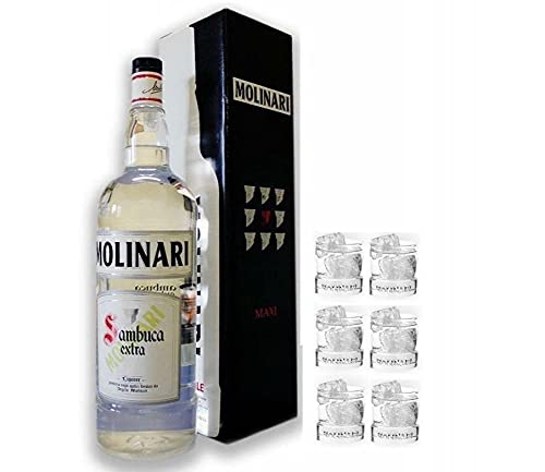 SAMBUCA MAGNUM 3 LITER LIMITED EDITIONCON 6 Glser von Molinari