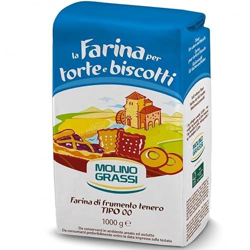 Molino Grassi Italienisches Mehl für Kuchen und Kekse, 1 kg, 10 Stück von Molino Grassi