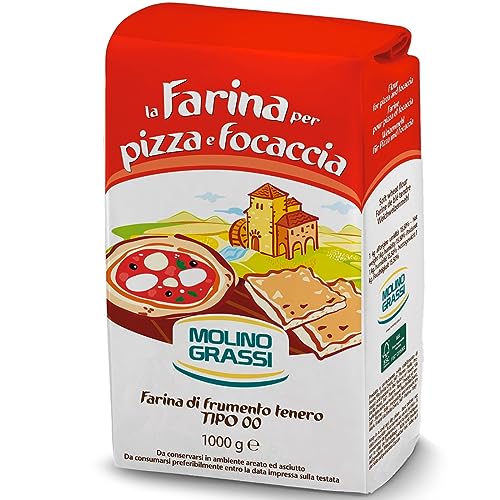 Molino Grassi la Farina per Pizza e Focaccia Farina di frumento Tenoro Tipo 00 1000g Packung (Weichweizenmehl für Pizza & Brot Typ 00) von Molino Grassi