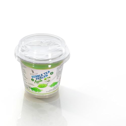 Momo's Tea Bubble Tea Perlen 120g - Apple - Vegan und Glutenfrei - Halal - Ideal für Getränke & Desserts - Mit echtem Fruchtsaft - Boba Perlen - Popping Boba Fruchtperlen - Sofort servierfertig von Momo´s Tea