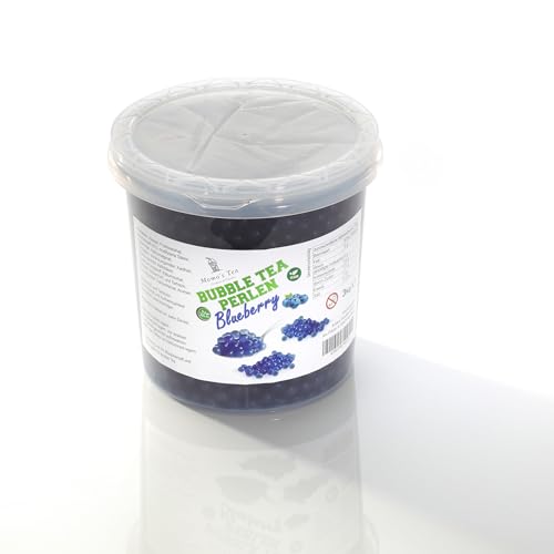 Momo's Tea Bubble Tea Perlen - 3000g Blaubeer Geschmack - Vegan, Glutenfrei & Halal - Mit Fruchtsaft - Ideal Für Snacks, Desserts & Getränke - Bubbles Für Bubble Tea, Popping Boba Fruchtperlen von Momo´s Tea