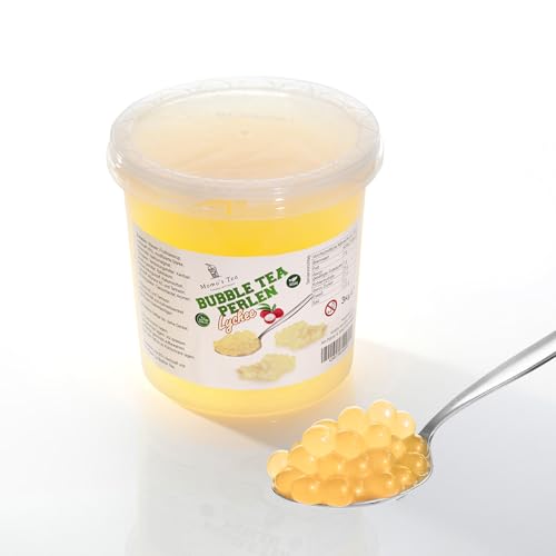 Momo's Tea Bubble Tea Perlen Lychee 3000g - Vegane Glutenfreie Popping Boba Fruchtperlen - Halal Boba für Bubble Tea & Desserts - Mit Echten Fruchtsaft - Leckere Snacks & Getränke Erleben von Momo´s Tea