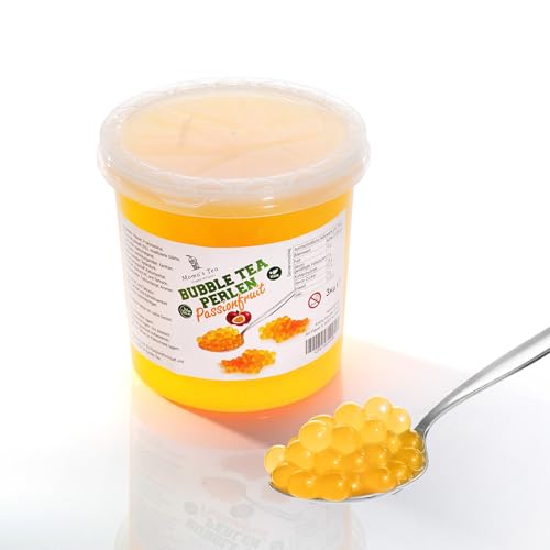 Momo's Tea Bubble Tea Perlen Mango - Vegan & Glutenfrei, Halal - Mit Echtem Fruchtsaft - Für Snacks, Desserts & Getränke - 3000g - Perfekt für Boba Tea Liebhaber, Popping Boba Fruchtperlen von Momo´s Tea