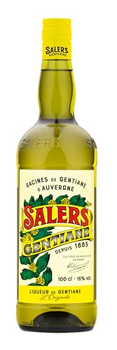 Salers Gentiane Liqueur I 1000 ml I 16% Volume I Gelber Enzian Likör aus Frankreich von Salers