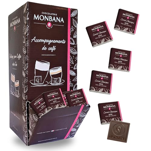 200 dunkle Schokoladenquadrate von Monbana. 800 gr von Monbana