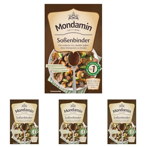 Mondamin Soßenbinder Dunkel ideal für eine dunkle Soße ohne Klümpchen fettarm und geschmacksneutral 250 g (Packung mit 4) von Mondamin