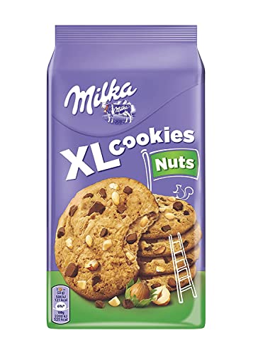 Milka Kekse XL Nuts mit Schokolade und Haselnusstropfen 184g cookies Biscuits von Mondelez International