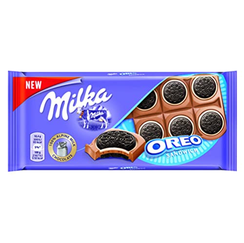 Milka Schokoladenriegel | Milka Oreo Sandwich | 15 Stück | Schokoladenmilch | 1,380 g von Mondelez International