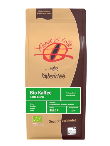 Bio Caffè Creme/Spezialitäten Kaffee Mondo del Caffè/Bio Kaffee/ganze Bohne (350gr., Schokolade) von Mondo del Caffè