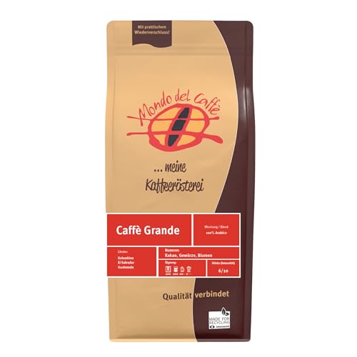 Caffè Grande / 100% Arabica/Spezialitätenkaffee ganze Bohne/Kaffee Mondo del Caffè (350gr., Kakao, Gewürze, Blumen) von Mondo del Caffè