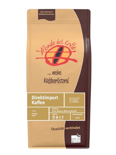 Direkt Import Kaffee 100% Arabica (Spitzenkaffee, ganze Bohne) (1000g) von Mondo del Caffè