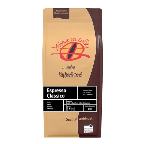 Espresso Classico 60/40 / Mondo del Caffè/Espresso/ganze Bohne (1000gr., Dunkle Schokolade, Sahne, Röstnoten) von Mondo del Caffè