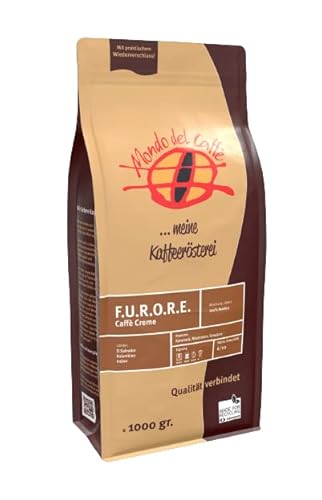 F.U.R.O.R.E. (Furore) Premium Kaffee für den Vollautomaten | ganze Bohne, mittelkräftig, mit wenig Säure | 100% Arabica Blend (1000, Gramm) von Mondo del Caffè