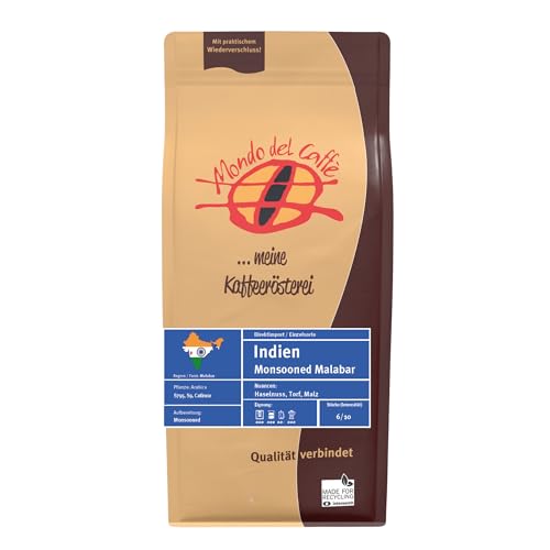 Indien Monsooned Malabar AA (100% Arabica) Spitzenkaffee, ganze Bohne (350gr., kaffee) von Mondo del Caffè