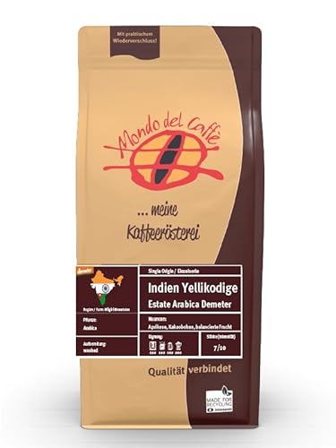 Indien Yellikodige Estate Arabica Demeter Spezialitätenkaffee ganze Bohne oder gemahlen (250GR, Indien Yellikodige Estate Arabica Demeter Spezialitätenkaffee ganze Bohne oder gemahlen) von Mondo del Caffè