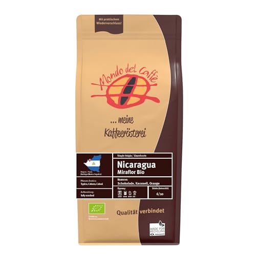 Nicaragua Miraflor BIO - fully washed - Spezialitätenkaffee - Kaffee ganze Bohne - Mondo del Caffè - BIO (350gr., Schokolade, Karamell, Orange) von Mondo del Caffè