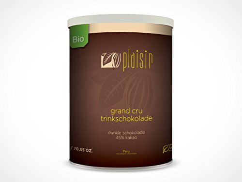 Plaisir Bio dunkle Trinkschokolade Pulver 45 % Kakao 2kg Dose (Premium Trinkschokolade, Peru) von Mondo del Caffè