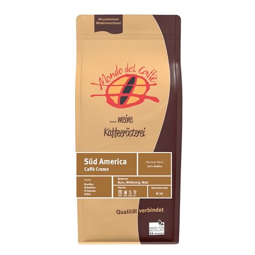 Süd America 100% Arabica - Spezialitätenkaffee - ganze Bohne - Mondo del Caffè (1 kg, Nuss, Honig, Malz) von Mondo del Caffè