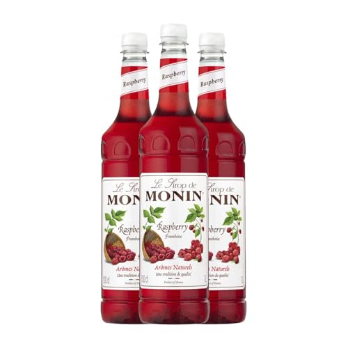 Schnaps MoninCocktailsCocktails Framboise PET 1 L Sin Alcohol (Karton mit 3 Flaschen von 1 L) von MoninCocktails