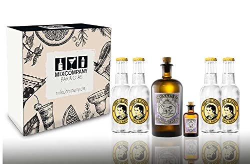 Monkey 47 Gin Tonic Set/Geschenkset - Monkey 47 Schwarzwald Dry Gin 500ml + 50ml(47% Vol) + 4x Thomas Henry Tonic Water 200ml - Inkl. Pfand MEHRWEG von Monkey 47