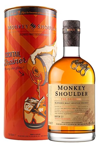 Monkey Shoulder Blended Malt Scotch Whisky Geschenkdose mit Strainer, 70cl von Monkey Shoulder