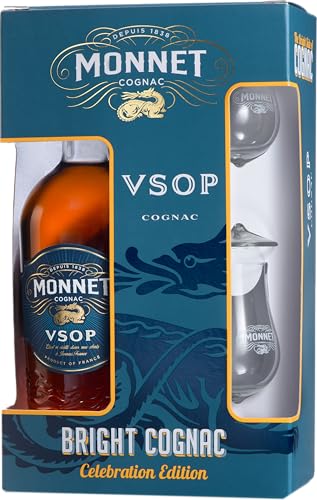 Monnet VSOP | Cognac aus Frankreich | Gold Meiningers International Spirits Awards| mit Geschenkverpackung mit Glas | aromatisch fruchtiger Geschmack | 40% Vol. | 0,7 Liter von Monnet