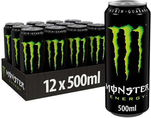 Monster Energy - koffeinhaltiger Energydrink mit klassischem Energy-Geschmack - in praktischen Einweg Dosen (12 x 500 ml) von Monster Energy